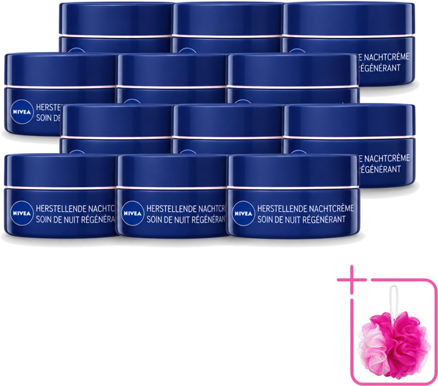12 x NIVEA - Nachtcrème - Essentials +24U Voedend - Voor gevoelige & droge huid - Met Sheaboter & Amandelolie - 50 ml - Bulkverpakking - Nachtcrème - Voedende crème