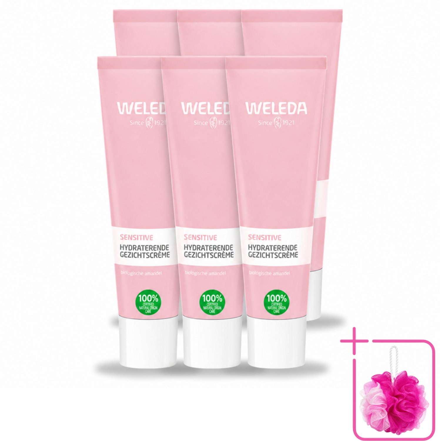6 x WELEDA - Gezichtscrème Sensitive Hydraterend - Voor gevoelige huid - 30 ml - Bulkverpakking - Gevoelige huid - Douchemop - Hydraterende crème