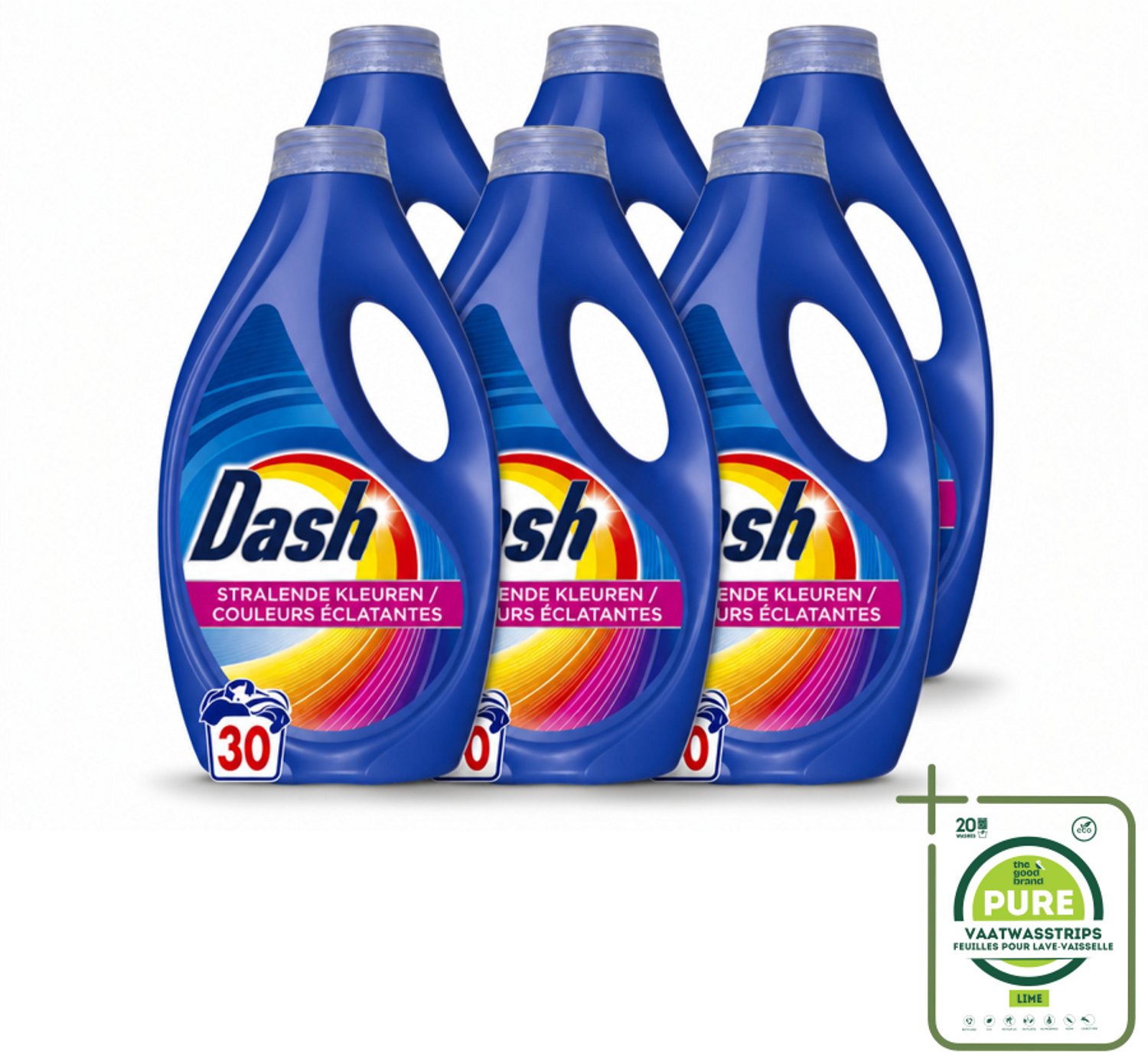 6 x Dash – Wasmiddel – Color – 1350 ml - Grootverpakking - Vaatwasstrips - Kleurbehoud - Vlekverwijdering - Stralende Kleuren - Wasmiddel - Wasresultaat