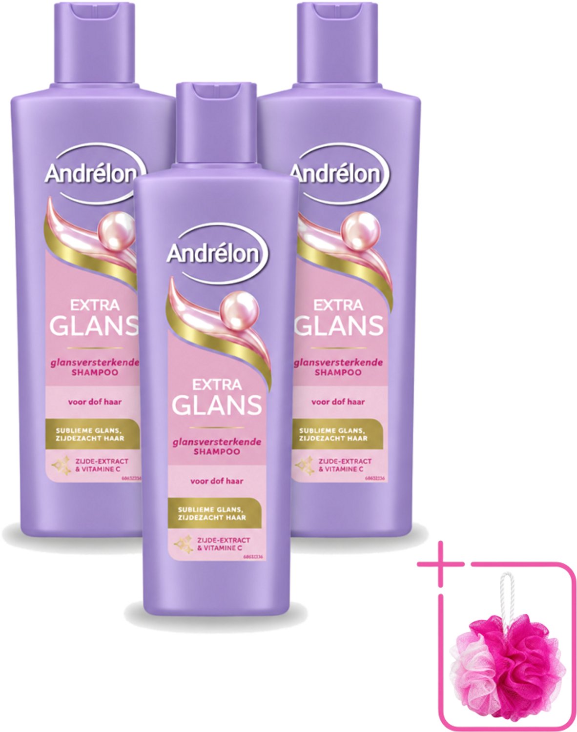 3 x Andrélon – Shampoo – Extra Glans – 250 ml - Bulkverpakking - Glans haar - Douchemop - Stralend haar