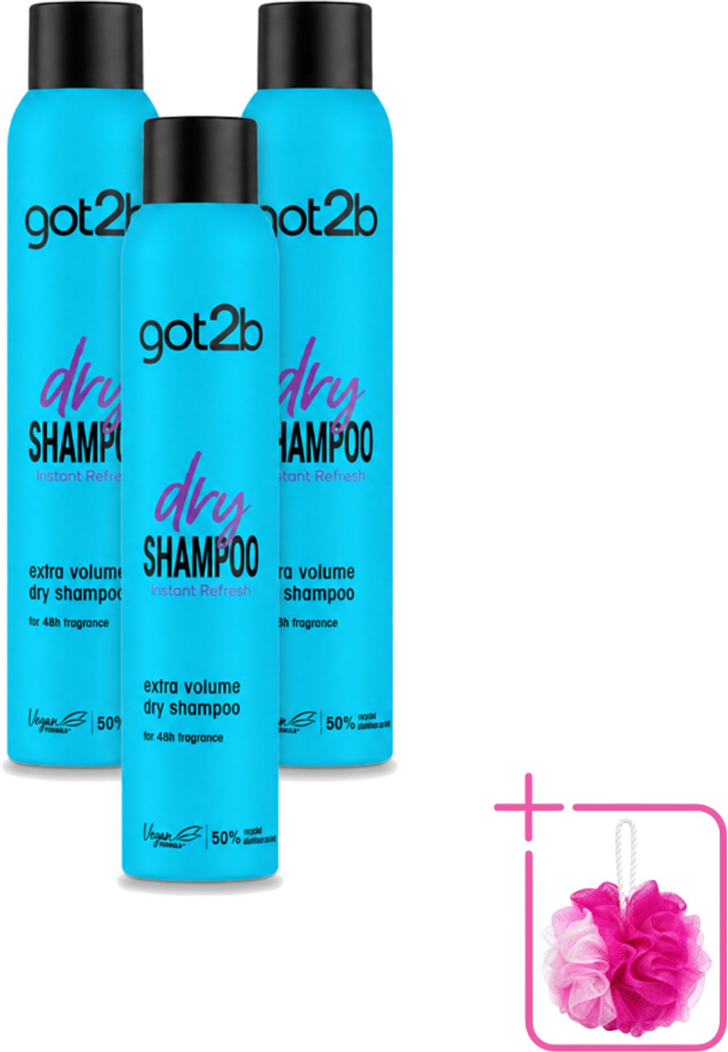 3 x Got2B - Droogshampoo - Fresh & Fabulous Volume - 200 ml - Bulkverpakking - Droogshampoo - Douchemop - Fris haar