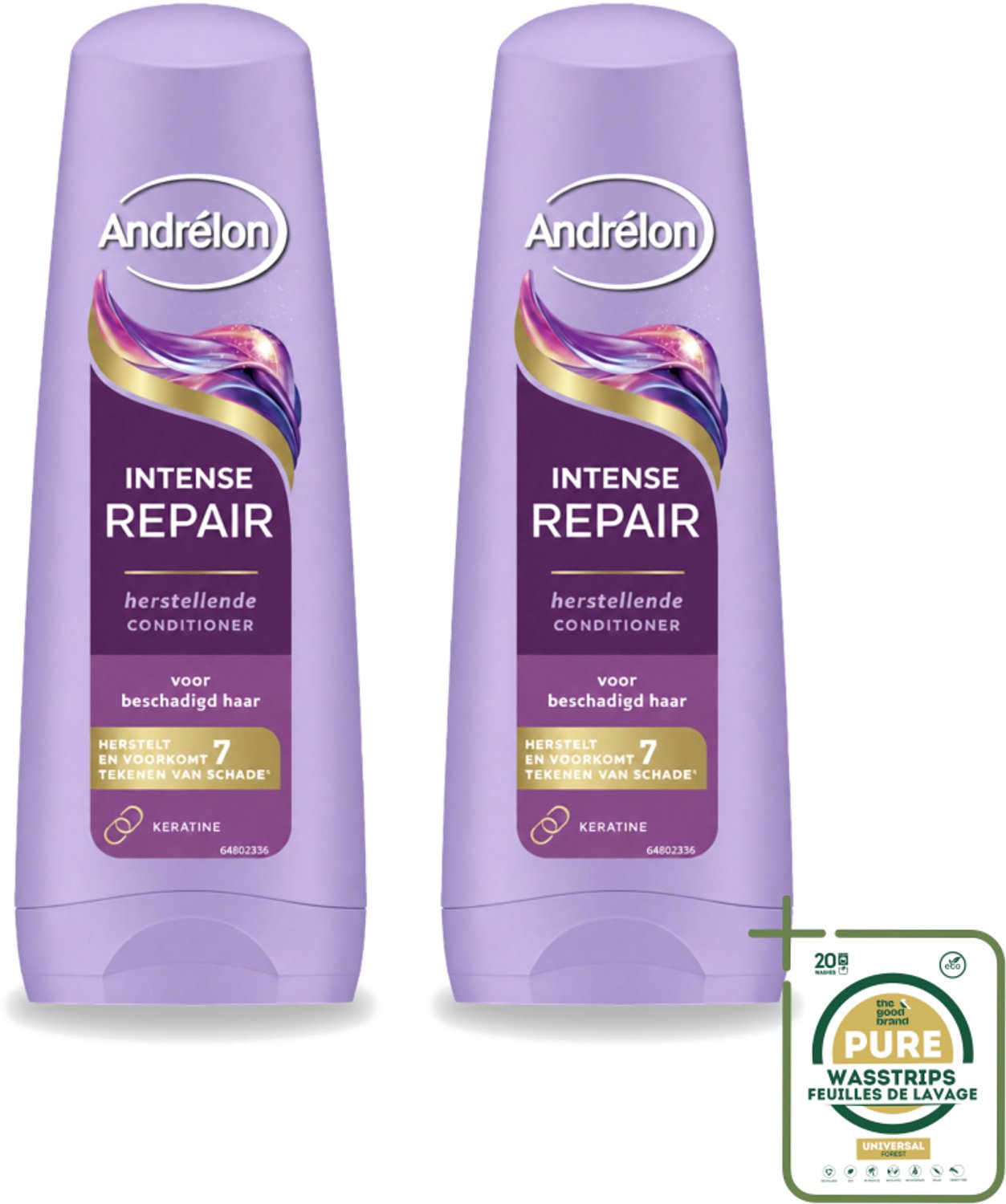 2 x Andrélon – Conditioner – Intense Repair – 200 ml - Wasstrips - Haar Herstellen - Beschadigd Haar - Keratine - Haar Bescherming - Haar Herstel