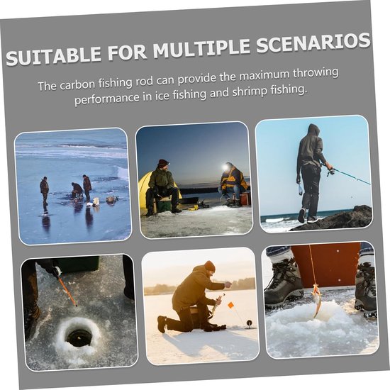 ijs hengel fishing rod vishengel stevige visspullen visgereedschap accessoires voor vissen telescopische opvouwbaar vissen aanbod gereedschap voor ijsvissen FRP — afbeelding 5