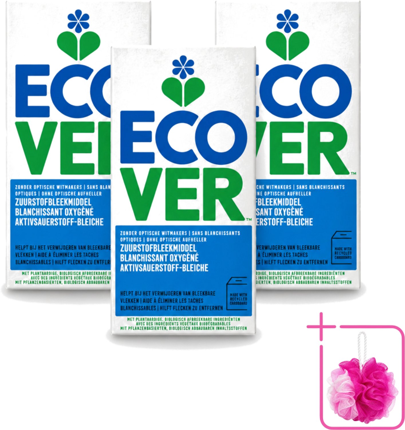3 x Ecover - Zuurstofbleekmiddel - 400 g - Bulkverpakking - Zuurstofbleekmiddel - Douchemop - Natuurlijke wasmiddelen