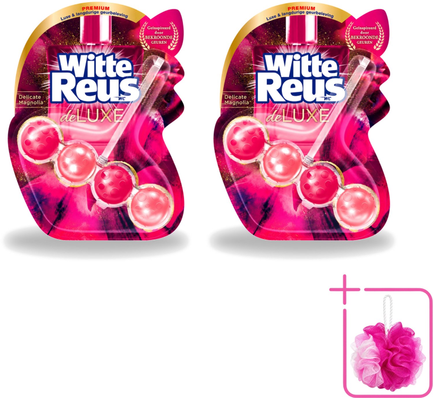 2 x Witte Reus - DeLuxe Toiletblok - Delicate Magnolia - 1 Toiletblok - Bulkverpakking - Toiletgeur - Douchemop - Reinigingsblok