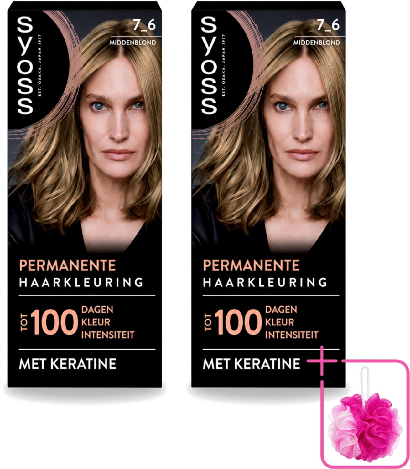 2 x SYOSS - Coloration 7-6 Middenblond - Haarverf - Grijsdekking - Vermindert Haarbreuk - Bulkverpakking - Permanente haarkleuring - Douchemop - Haarkleur