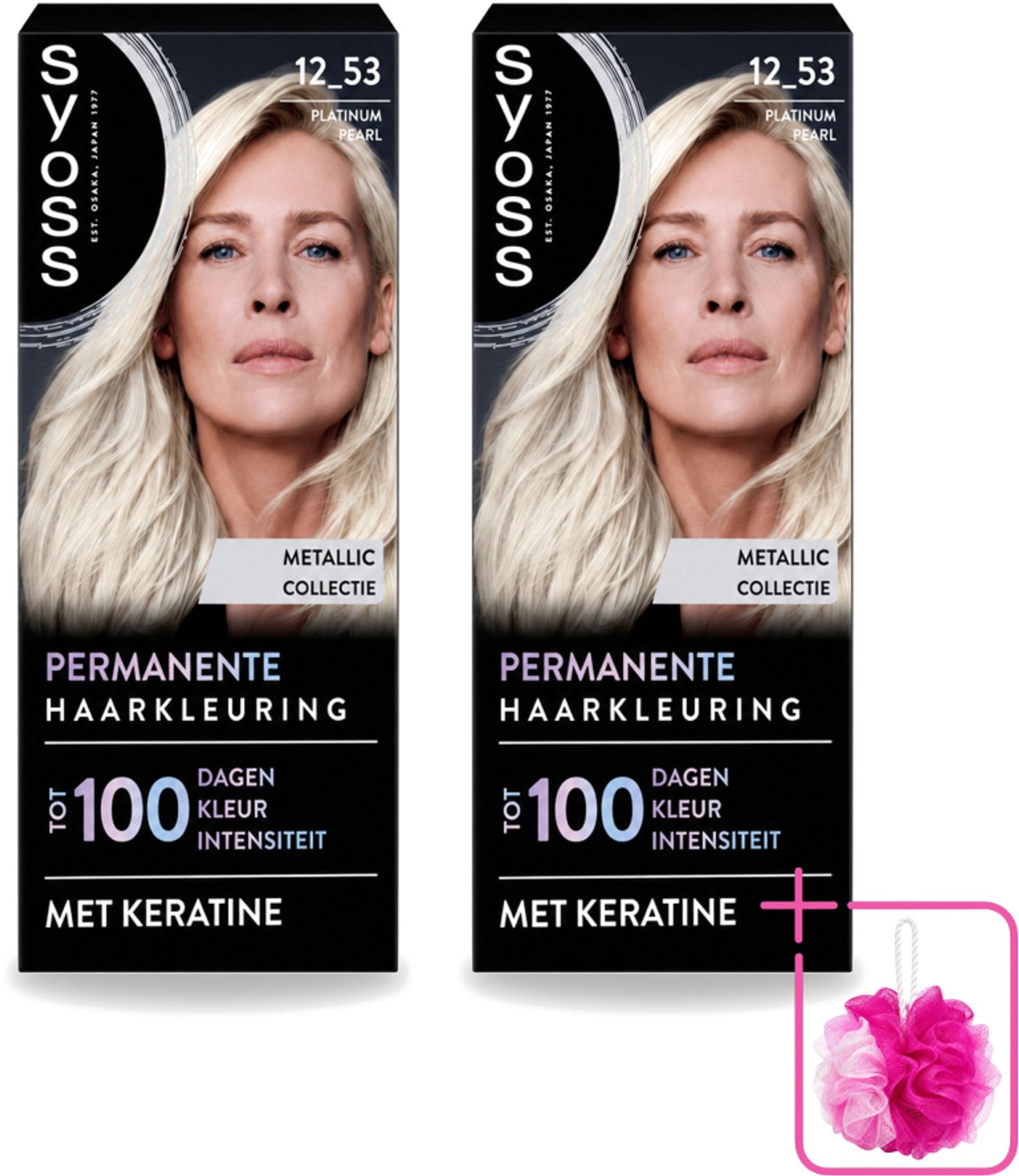 2 x SYOSS - Coloration 12-53 Platinum Pearl - Haarverf - Grijsdekking - Vermindert Haarbreuk - Bulkverpakking - Haarkleur - Douchemop - Grijsdekking