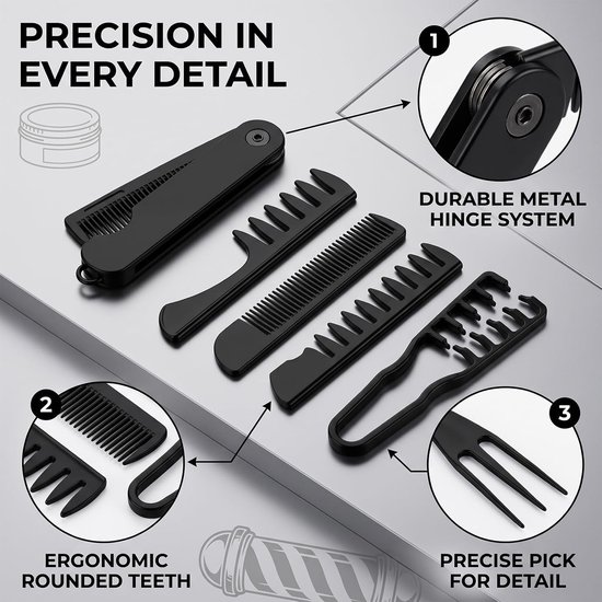 6 stuks krulkam, textuurkam, haartang, textuurkam, stylingkam, wortels, volume tool voor de haarwortels met ponyaanzet verzorging, lifting haarwortels haarborstel voor mannen en vrouwen — afbeelding 3