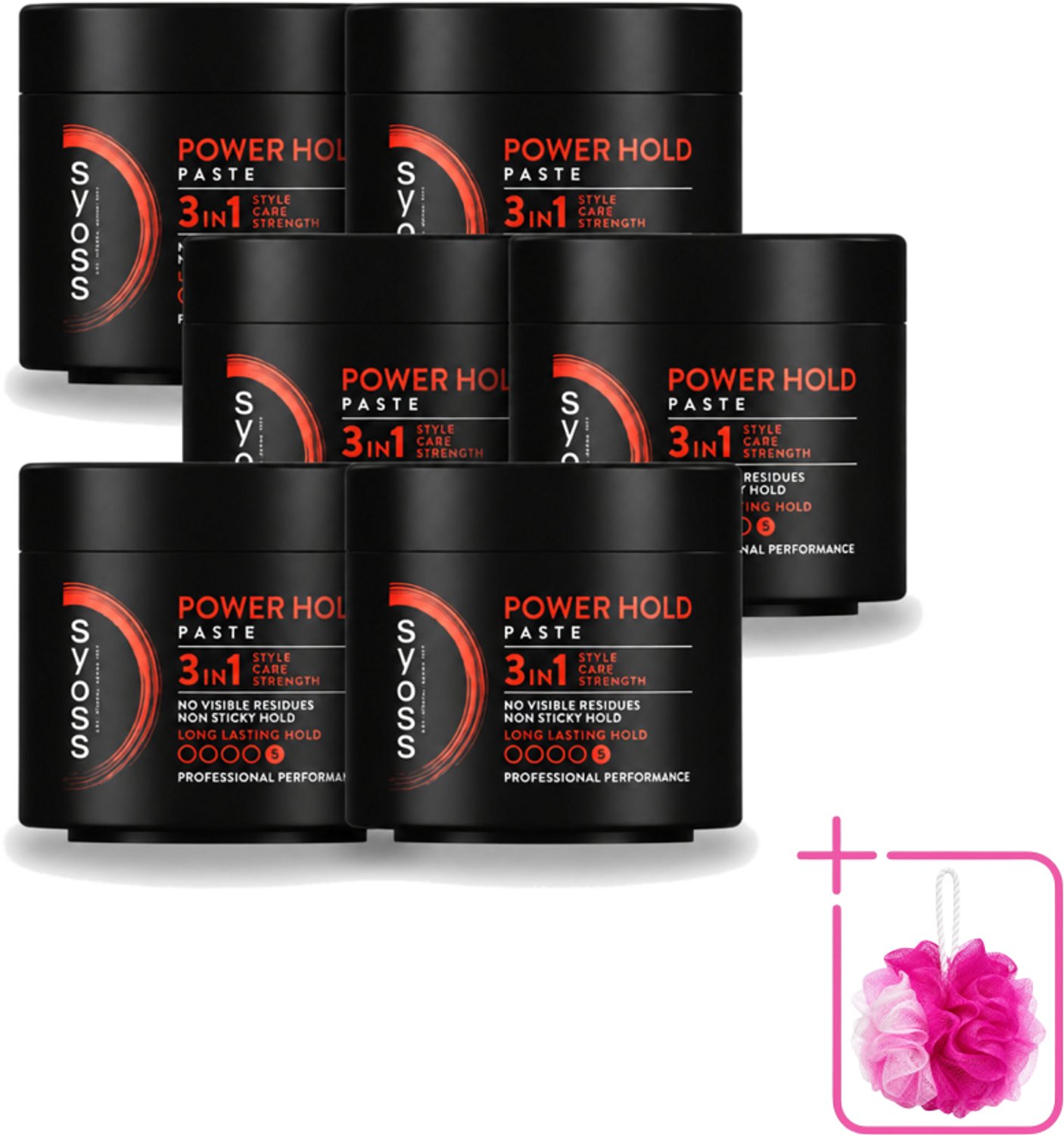6 x SYOSS - Power hold 150 ml - Haarpaste - Sterke Fixatie - 150ml - Bulkverpakking - Haarpaste - Douchemop - Krachtige fixatie