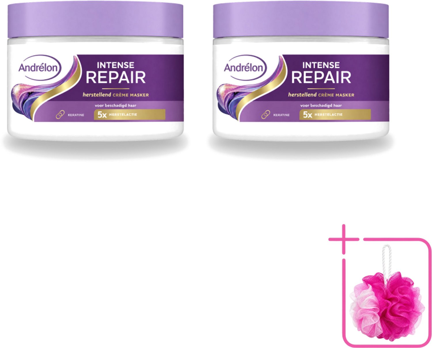 2 x Andrélon – Crème Haarmasker – Intense Repair – 300 ml - Bulkverpakking - Haarkracht - Douchemop - Haarherstel