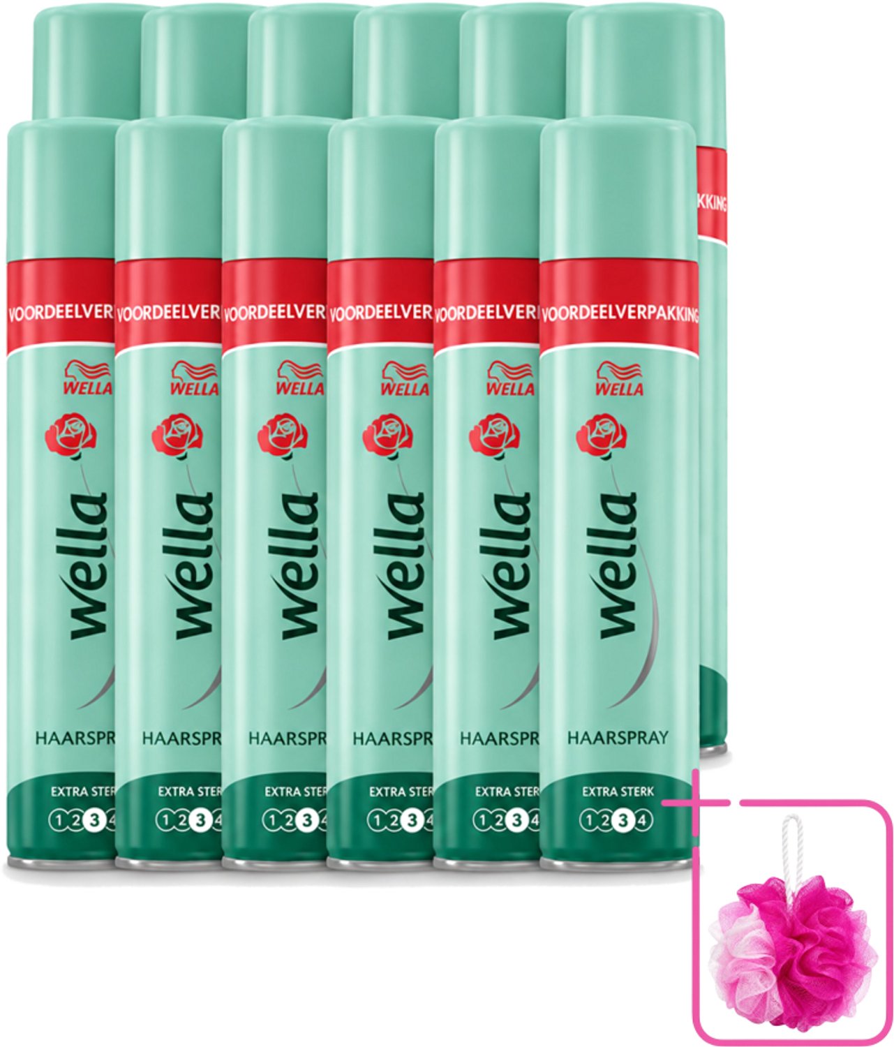 12 x Wella – Forte – Haarspray Extra Strong - 400 ml - Bulkverpakking - Haarspray - Douchemop - Extra sterke fixatie