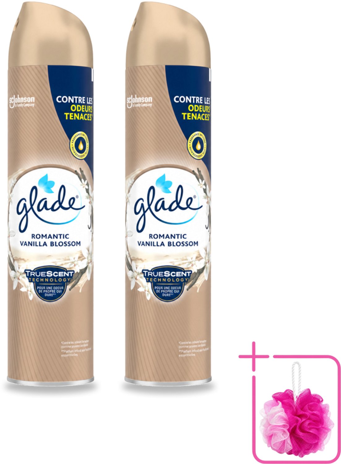 2 x Glade – Luchtverfrisser Spray – Romantic Vanilla Blossom – 300 ml - Bulkverpakking - Luchtverfrisser - Douchemop - Geur spray