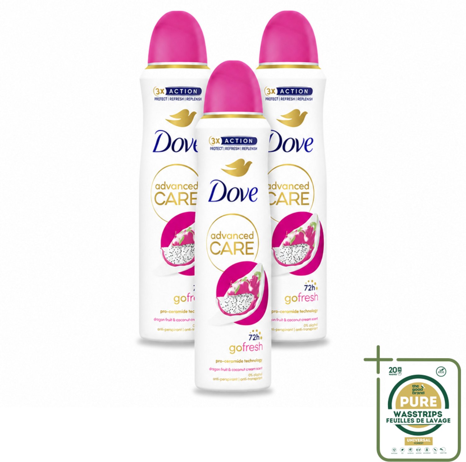 3 x Dove – Deodorant Spray – Dragon Fruit & Coconut Cream – 150 ml - Anti-zweet Spray - Deodorant Spray - Oksel Verzorging - Frisse Geur - Kokosnootcrème