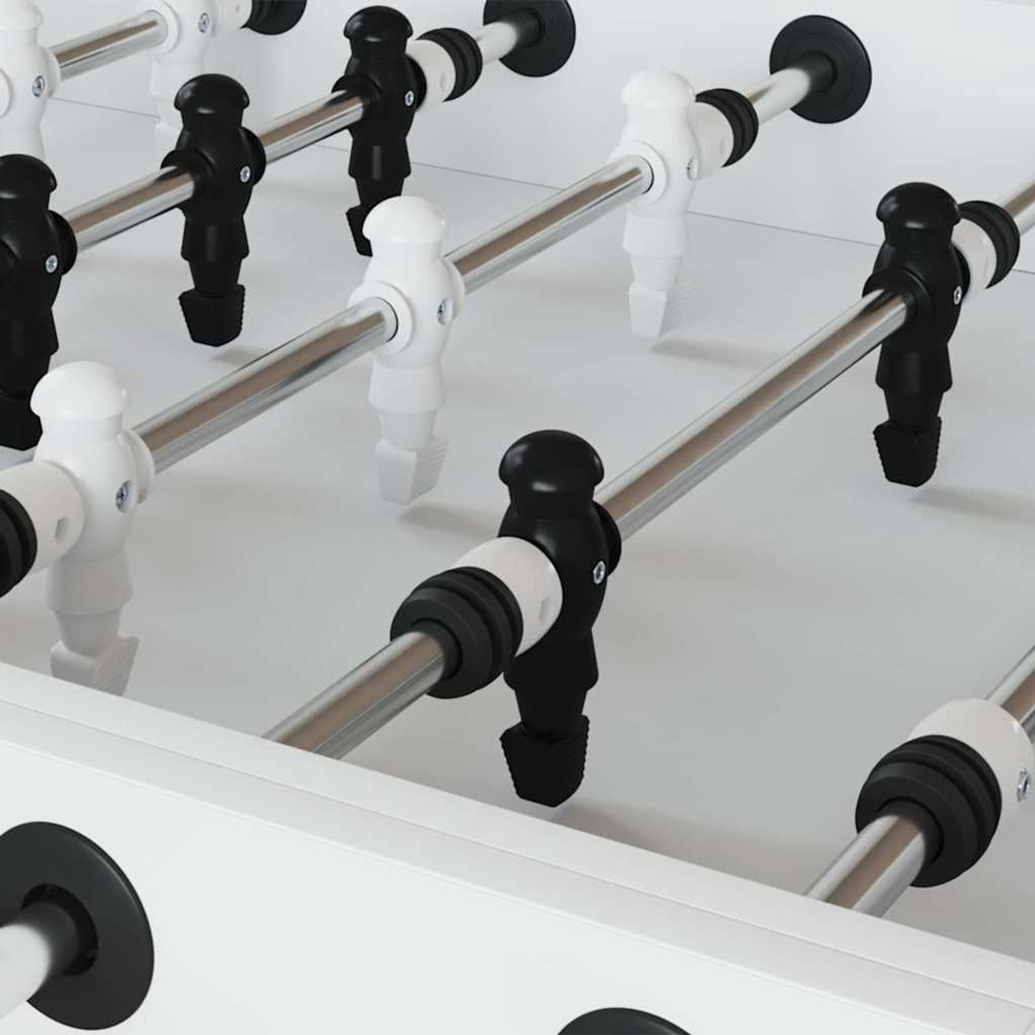 Set van 24 tafelvoetbalspelers HIPS kunststof reservefiguren voor een staafdiameter van 3,1 cm, zwart/wit
