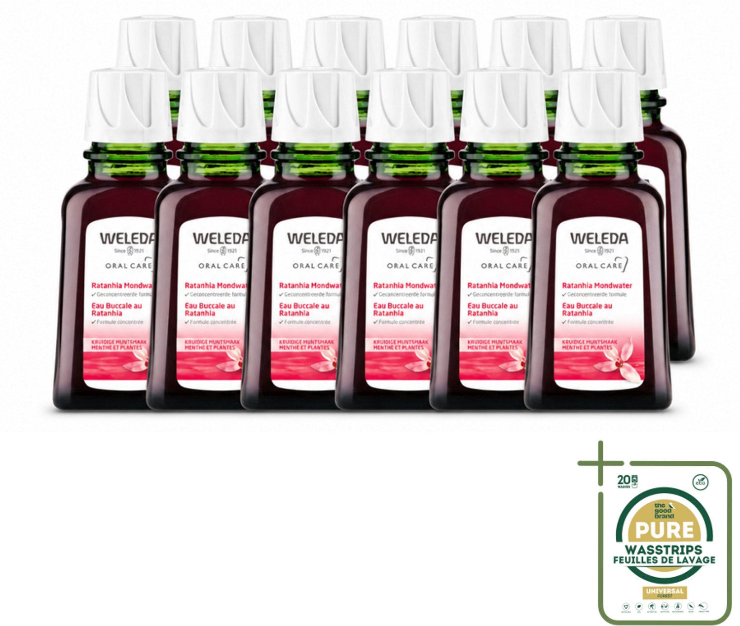 12 x WELEDA - Mondwater geconcentreerd - Ratanhia - 50 ml - Wasstrips - Mondwater - Tandvlees Verzorging - Natuurlijk Mondwater - Mondverzorging - Mondverzorging Voor Gezond Tandvlees
