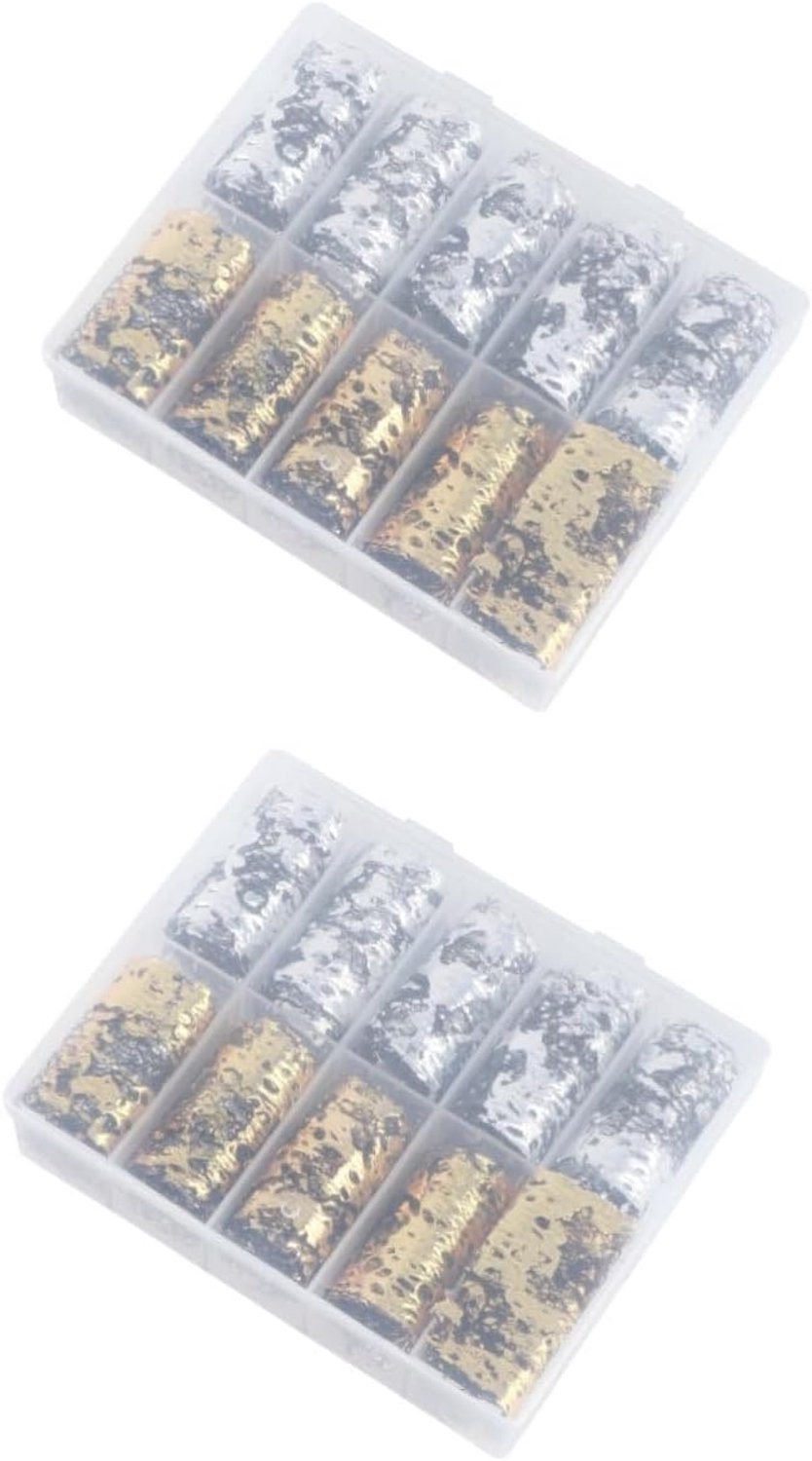 Beavorty 2 Dozen Manicureset Nagelkunstbenodigdheden Goud Zilver Folie Gaas Voor Vrouwen Meisjes Modieuze Nageldecoraties Voor Natuurlijke/nagelkunstbenodigdheden