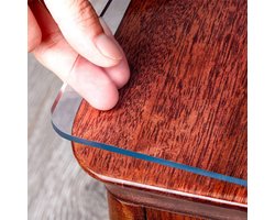 Royhom Transparante tafelbeschermer van 2 mm dik 152 x 36 cm tafelbeschermer voor eettafel, waterdichte kunststof tafelhoes, rechthoekig voor hout, aanrecht, keukentafel