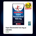 Verpakking van Lucovitaal Super Resveratrol 100 mg, 30 capsules met 2+3 GRAS MIX & MATCH aanbieding.