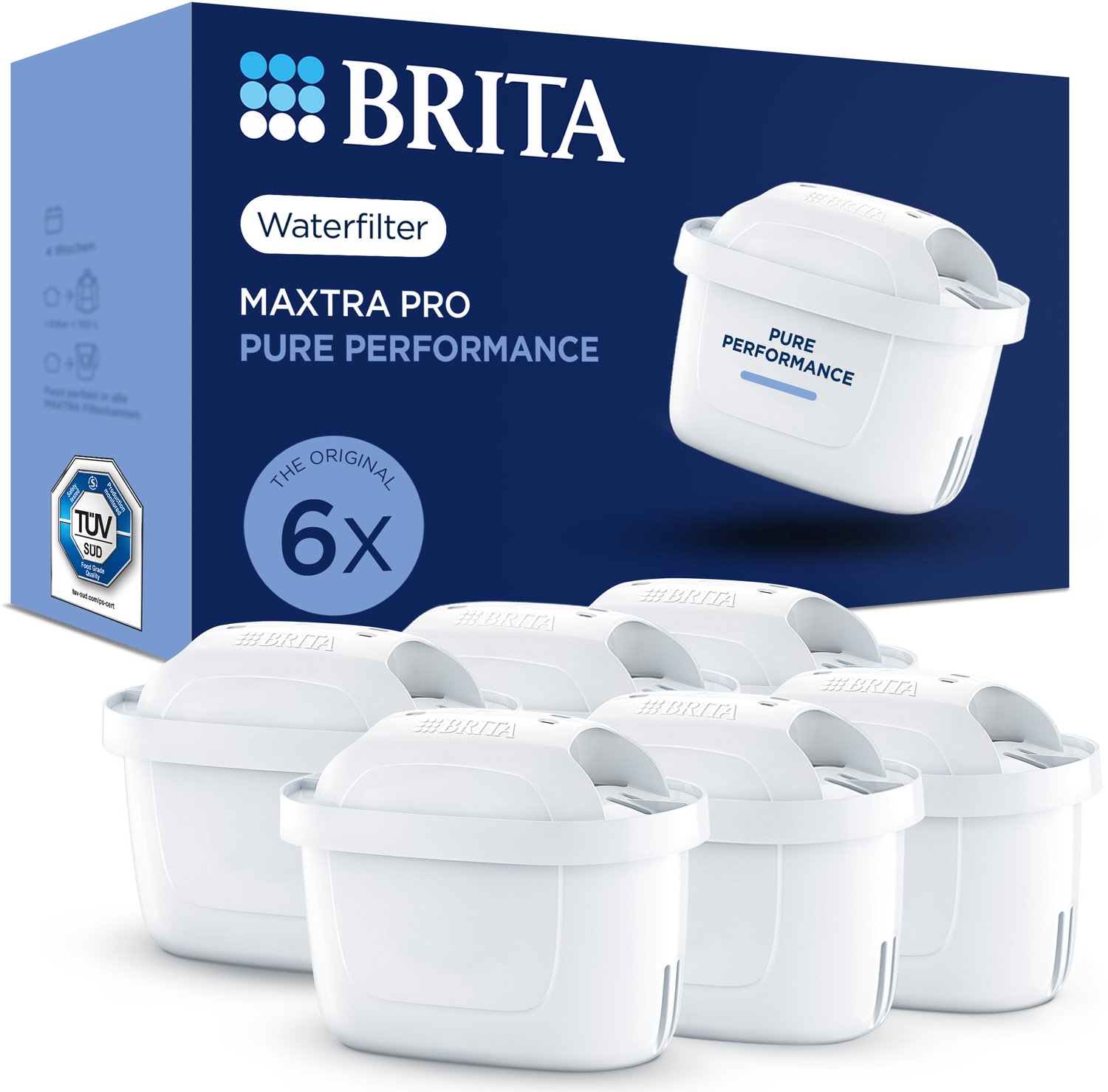Bol.com BRITA waterfilterpatroon MAXTRA PRO Pure Performance - 6 stuks - Originele waterfilter voor BRITA waterfilterkannen - fi... aanbieding