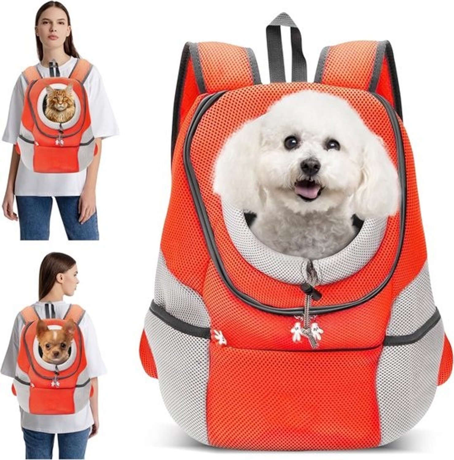 Hondenrugzak en kattendrager - voor kleine tot middelgrote honden en katten - voor wandelen en reizen
