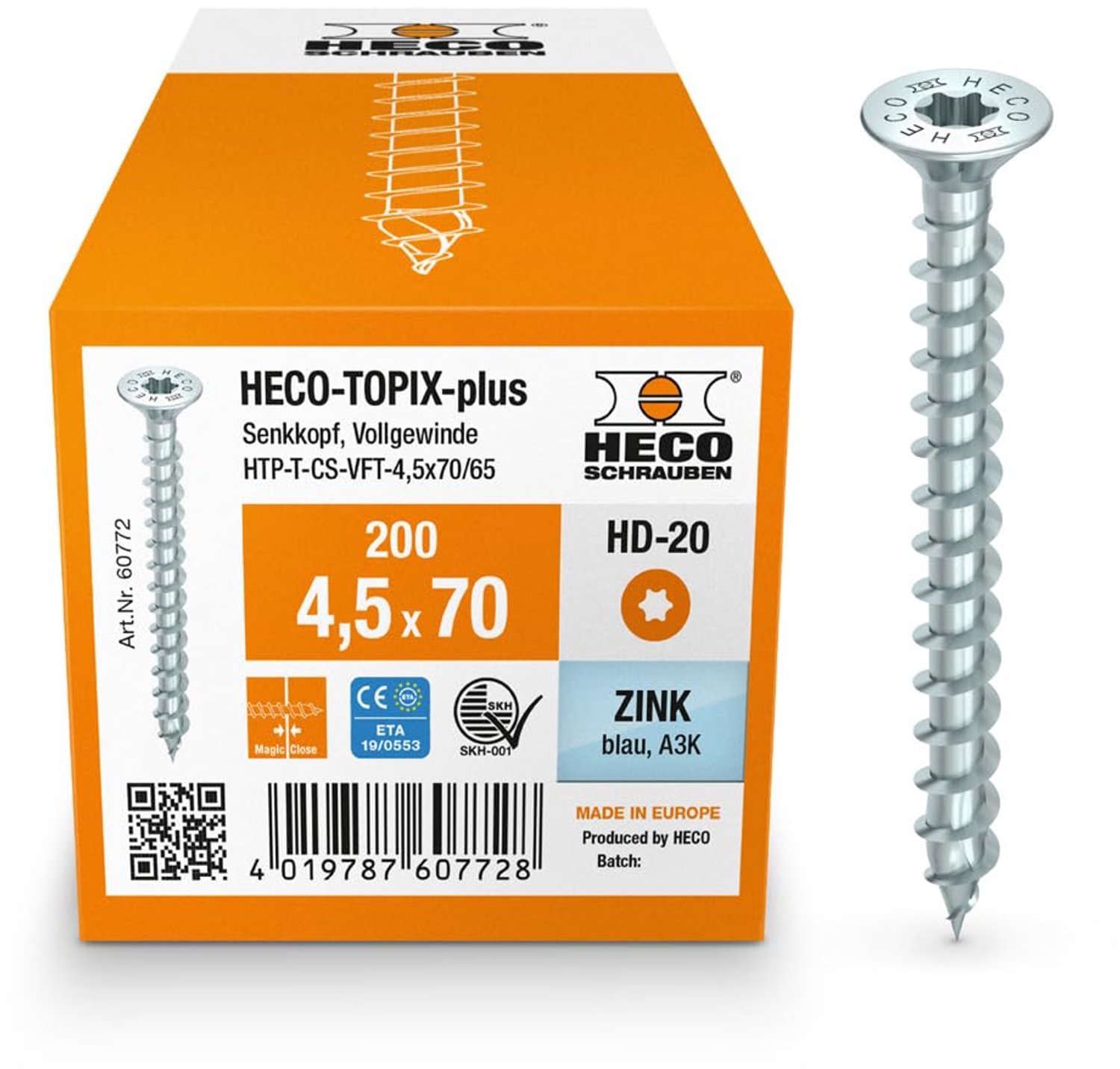 Houtconstructieschroef 4.5x70 - verzinkt - verzonken kop - voorkomt splijten - ShopVlot
