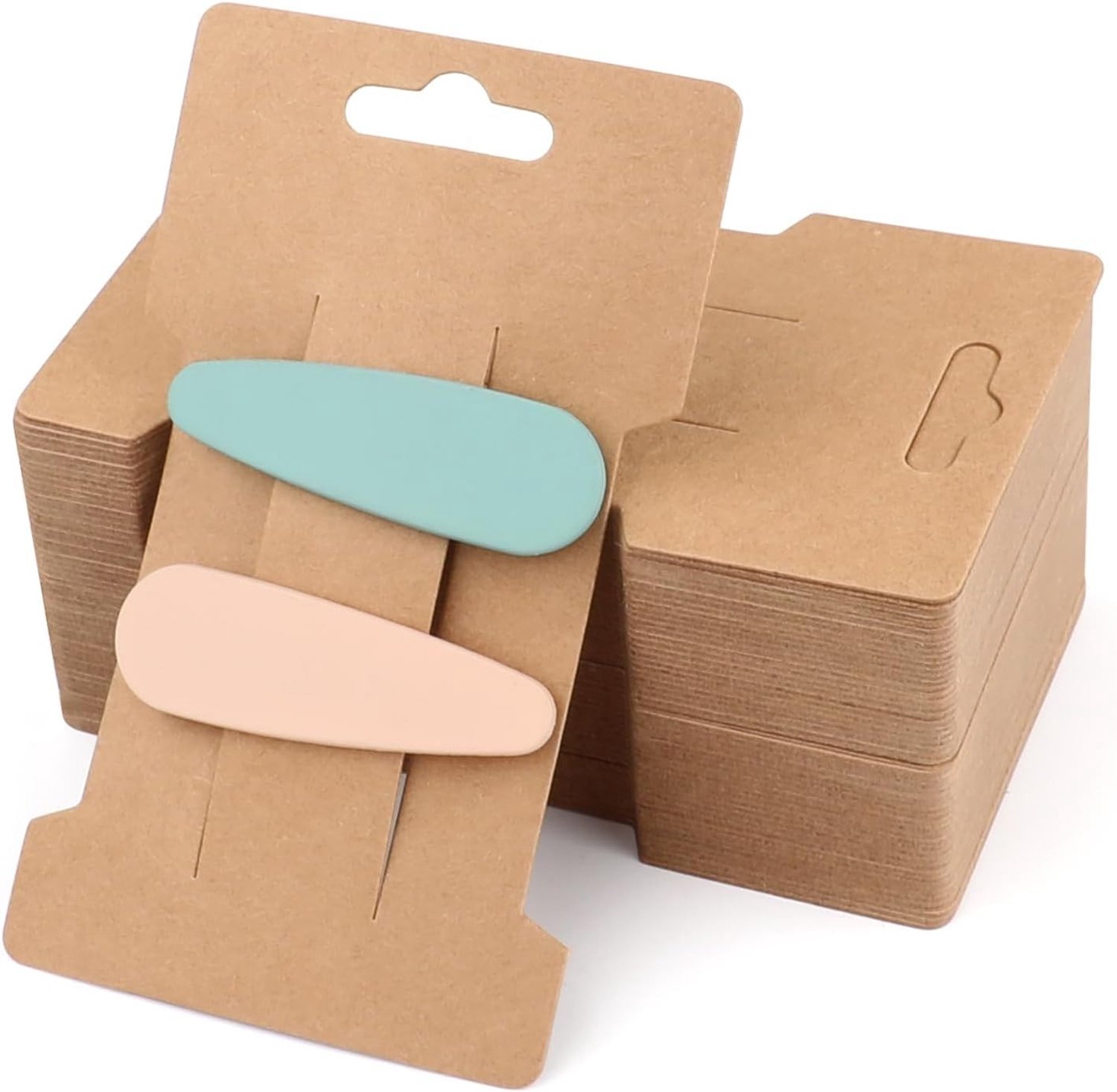 200 stuks displaykaarten voor haarclips, haarspelden en sieradenverpakkingen - stevige kartonnen houder 6,7 x 11,5 cm van 350 g/m² voor optimale organisatie