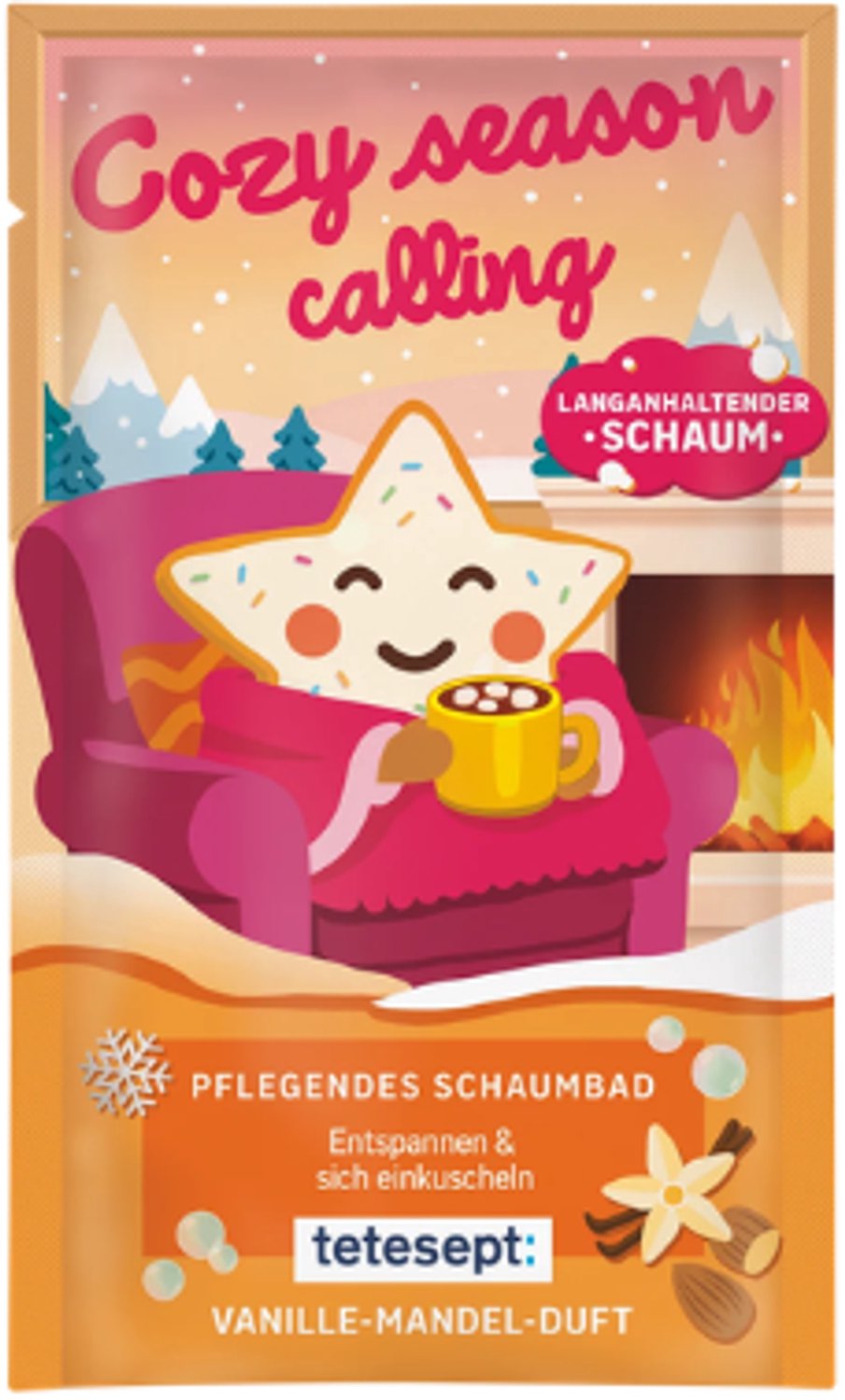 Winter Badschuim Cozy Season Calling - Tetesept | 1x 40ml - Vanille & Amandel | Badschuim - Limited Edition 2026