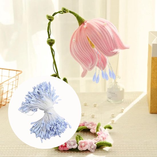 350 stuks pijpenragers bloemen blauw — afbeelding 5