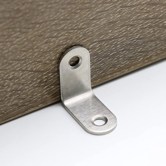Hoekbeugels 25x25mm RVS - 20 Stuks L-vormige Beugels met Schroeven voor Meubels, Tafels en Kasten — afbeelding 2