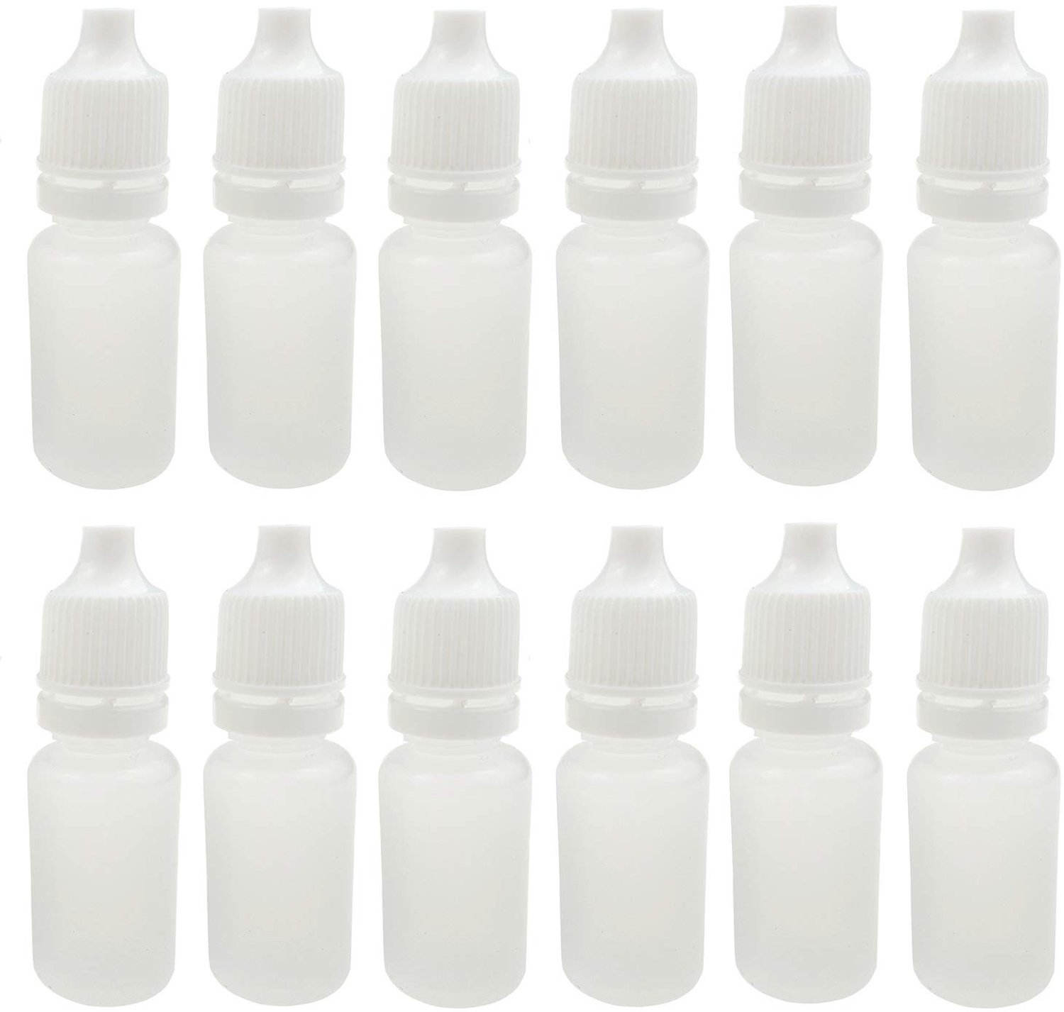 50 witte navulbare lege schuimende flessen voor oogvloeistof met flexibele druppeldispenser, flacons, monsterverpakking, opberghouder met schroefdop en mondstukreduceerder 20 ml, wit