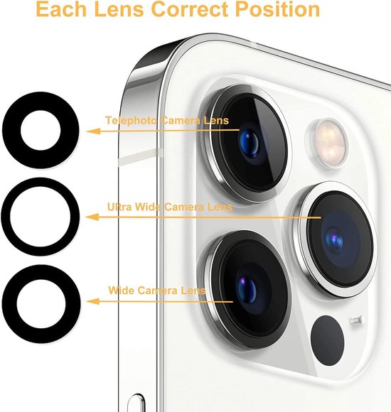Origineel achtercameraglaslens vervanging voor iPhone 13 Pro en iPhone 13 Pro Max met voorgeïnstalleerd kleefstof en reparatiegereedschapsset — afbeelding 4
