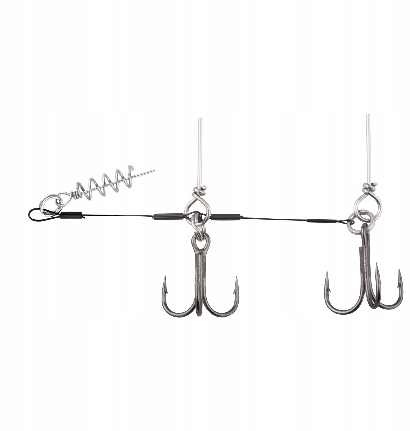 Merkloos Rig voor Rubberen Kunstaas - 14kg, 8cm, 2x #1/0