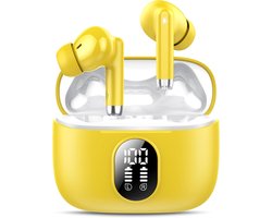 QXQ S26 Draadloze Oordopjes, Bluetooth 5.4 Headphones ENC Ruisonderdrukking | 6D Hi-Fi Stereogeluid Hoofdtelefoon, 40 Uur Speeltijd Bas Earbuds Met LED-Display, IP7 Waterdicht Oortjes, voor iOS/Android