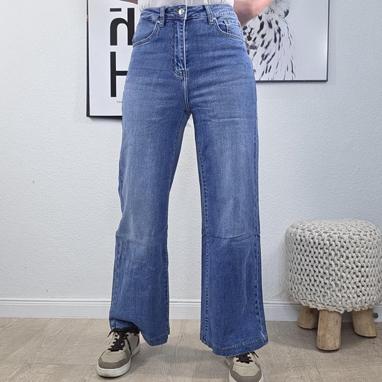 JEWELLY Brede pijpen flared jeans | damesbroek met wijde pijpen | Classic 5 Pocket — afbeelding 4