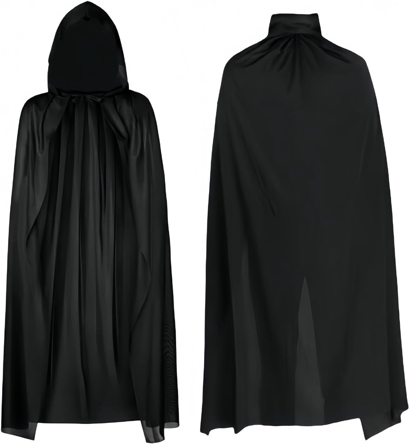 Cape met capuchon, 140 cm - Vampiercape voor volwassenen, Halloweenkostuum voor mannen en vrouwen, cape voor carnaval, Mardi Gras, Grim Reaper, tovenaar, heksenkostuumaccessoire