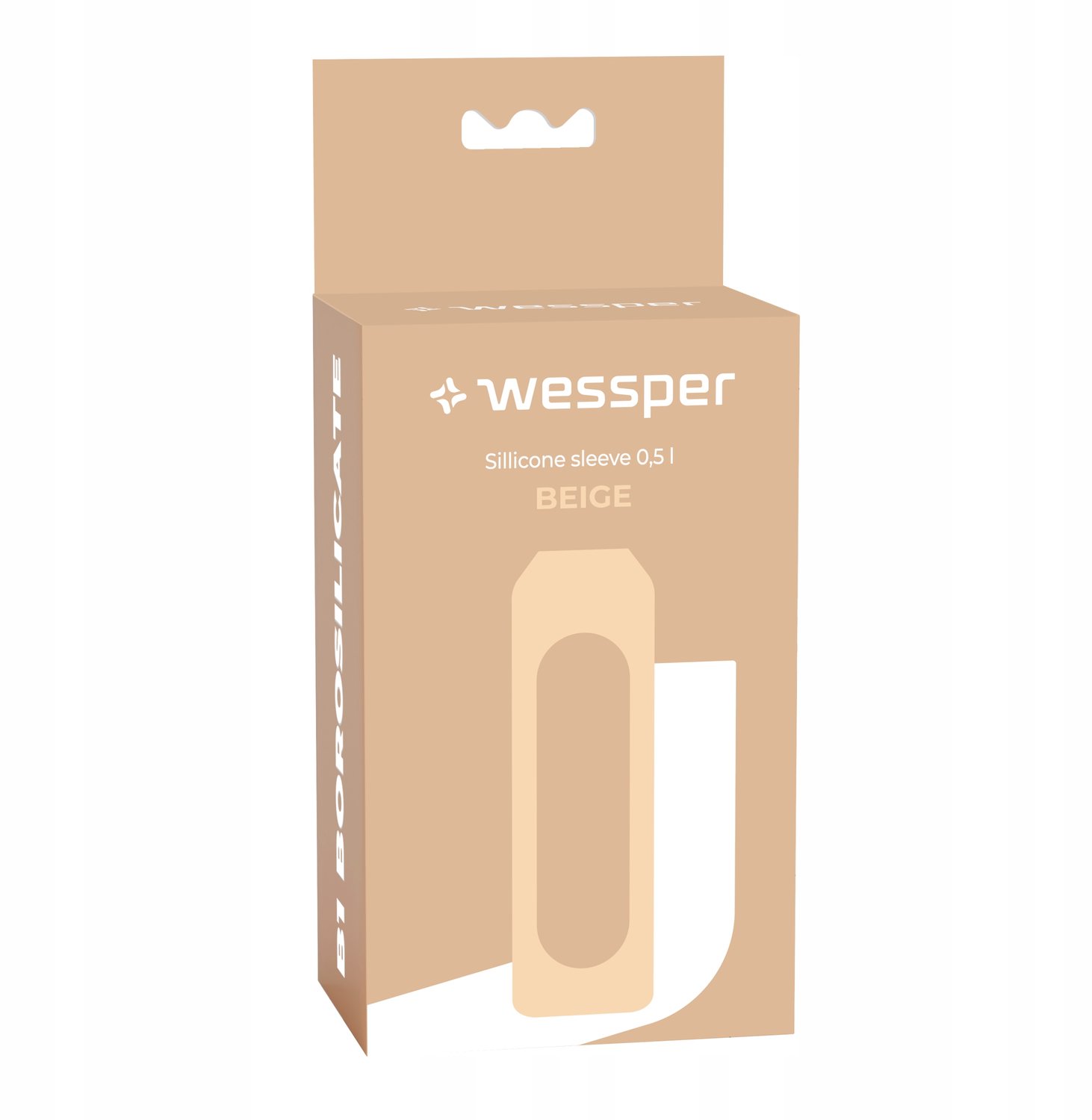 Wessper B1 Beżen Siliconen Hoes voor 0,5L Glazen Fles
