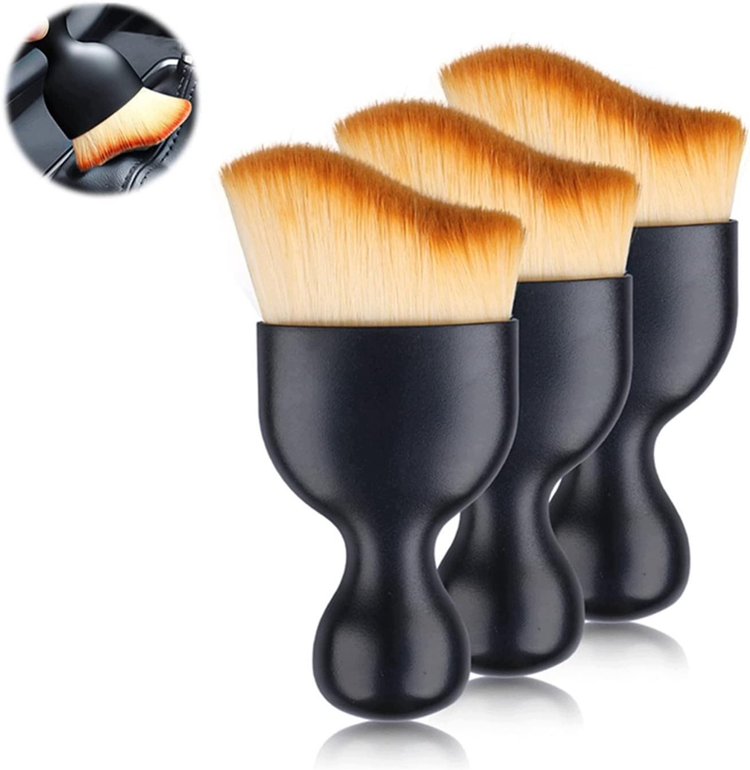 3x Zachte Detailborstels Auto - Ergonomisch & Krasvrij