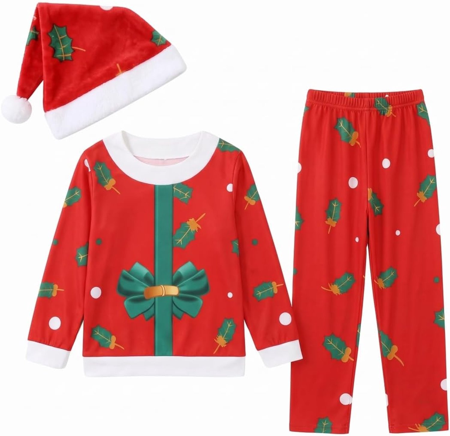 Kerstkostuums voor kinderen, doos ontwerp aankleden kostuums, rood