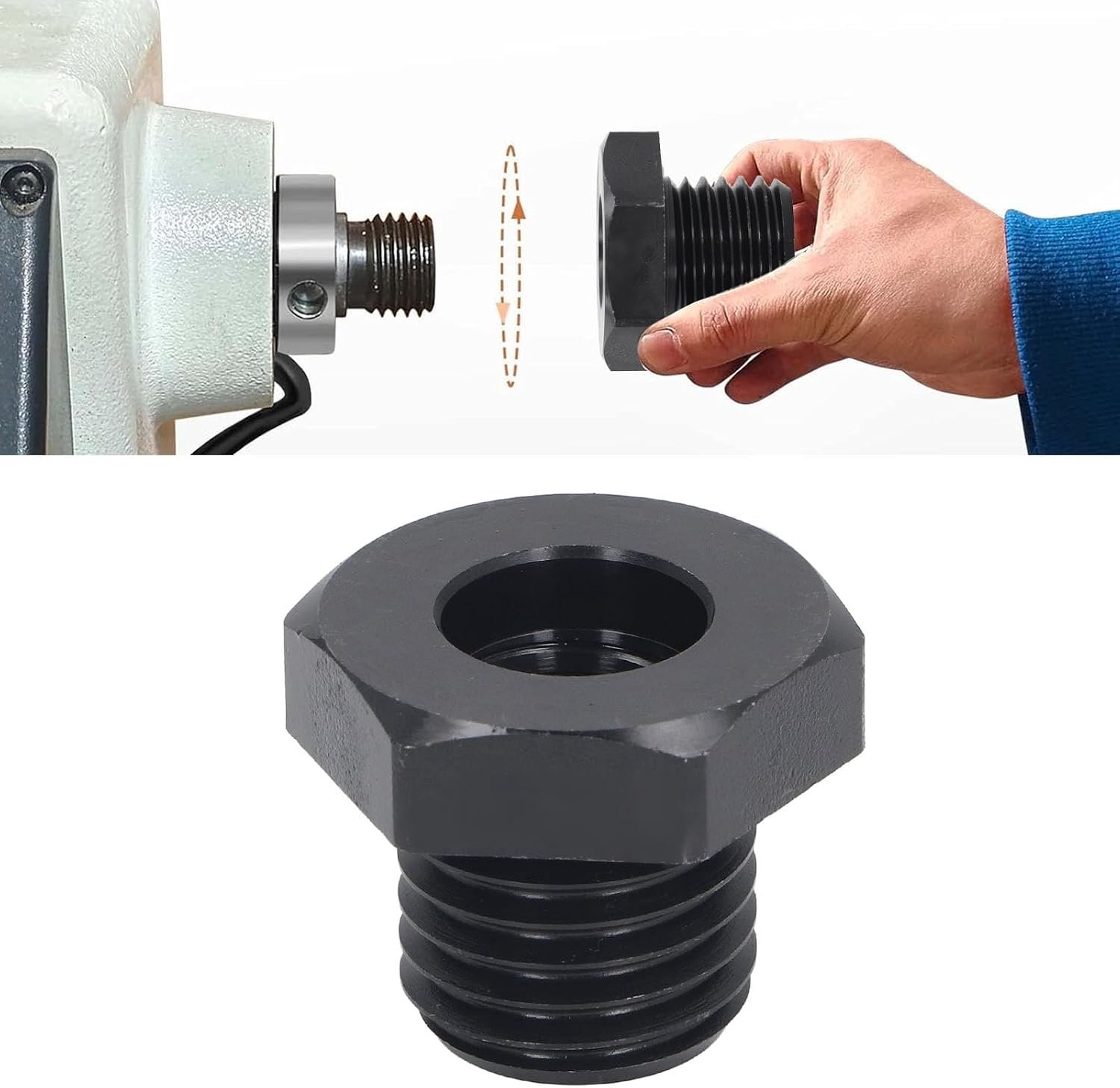 Draaibank Spindel Adapter Hoge Prestaties Draaigereedschap Kop Spindel Verloophuls voor Houtbewerkingsprojecten 45 Staal 25mm Buitendraad 18mm Binnendraad 40x40mm voor Efficiënte