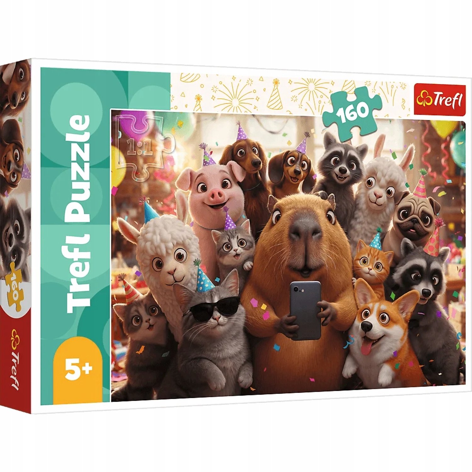 Trefl Puzzel 160 Stukjes - Schattige Selfie met Dieren