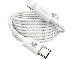 imoshion Braided USB-C naar geschikt voor Lightning kabel 30W - 2 meter - Wit