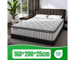 Matras 160x200 Tweepersoons Pocketvering Matras 25cm Dik