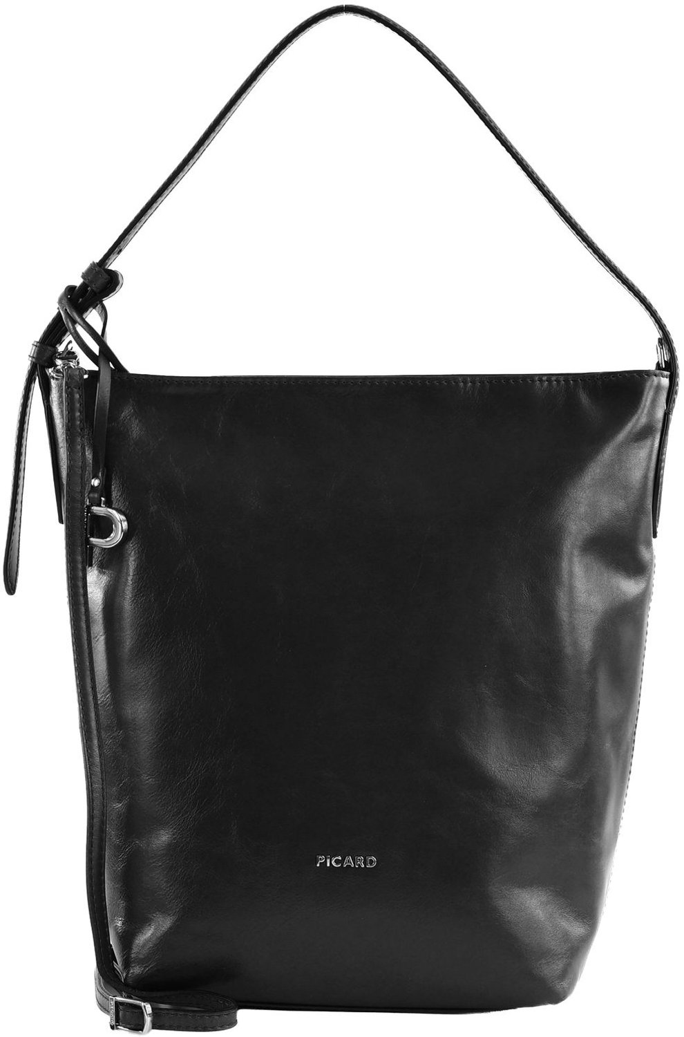 PICARD Leren schoudertas Peakline Hobo Bag Black zwart