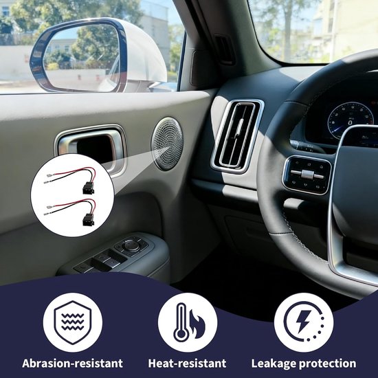 2 stuks luidsprekeradapter, luidsprekerkabelboom adapter DIN-aansluiting voor VW Opel Renault Nissan Dacia Fiat Ford Skoda Seat Peugeot Citroën autoradio boxen adapterkabel deurluidspreker plug & play — afbeelding 2