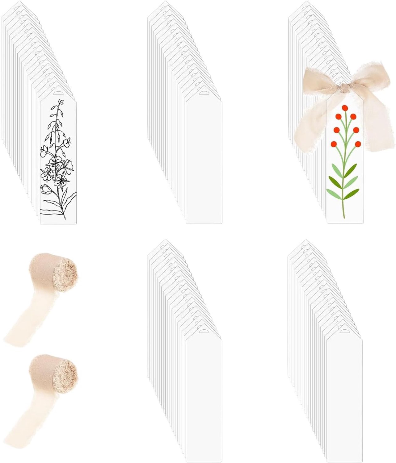Blanco boekenleggers 100 Stuks Transparante Acryl Decoratie met 2 Rollen
