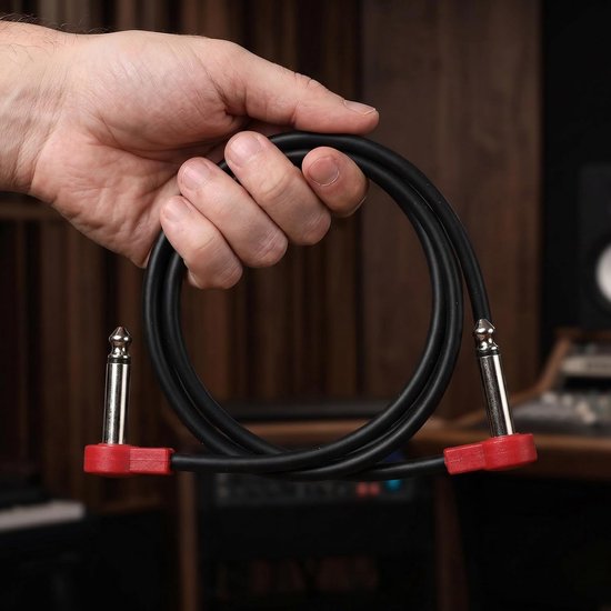 3 stuks keyboard patchkabels - 50 cm haakse audiokabel - gitaarpedaal patchkabel voor elektrische en basgitaren - effectconnector met Z-vormige platte stekker — afbeelding 3