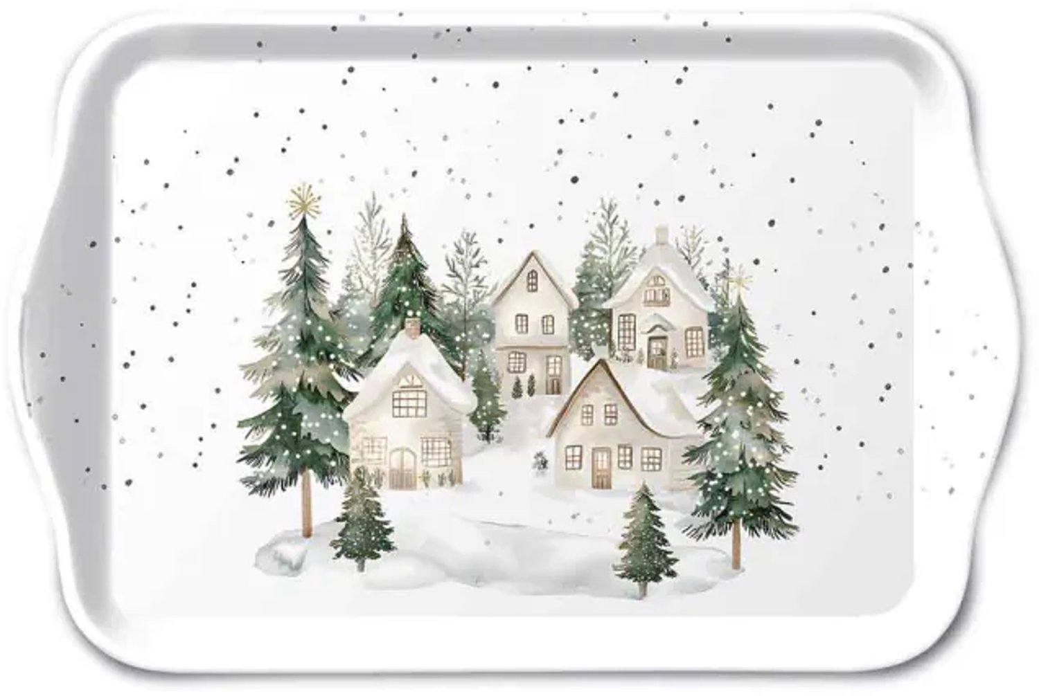 Ambiente - Tray - Decoratief Dienblaadje - Snowy Houses - 13 x 21 cm