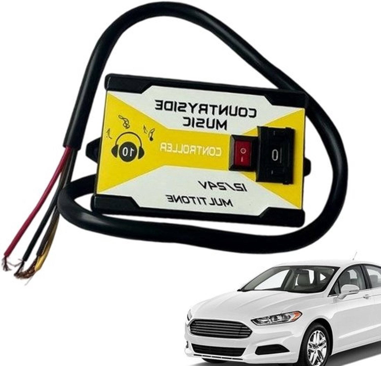 Autogeluidcontroller - Audiobesturing - Voor een betere rijervaring - Universele installatie - 9 x 5.8 x 5.2 cm - Zwart
