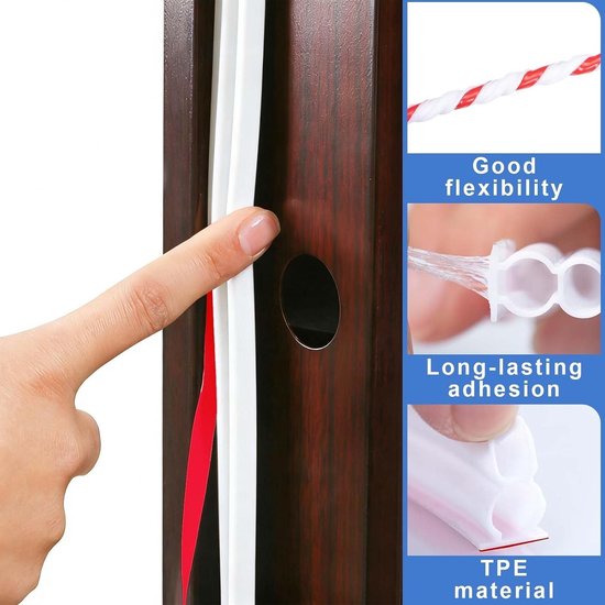 Zelfklevende Rubber Sealing voor Deuren en Ramen, 10 x 15 mm, Waterdicht en Geluidsisolerend, Ideaal voor Kieren en Slechte Afsluitingen — afbeelding 2