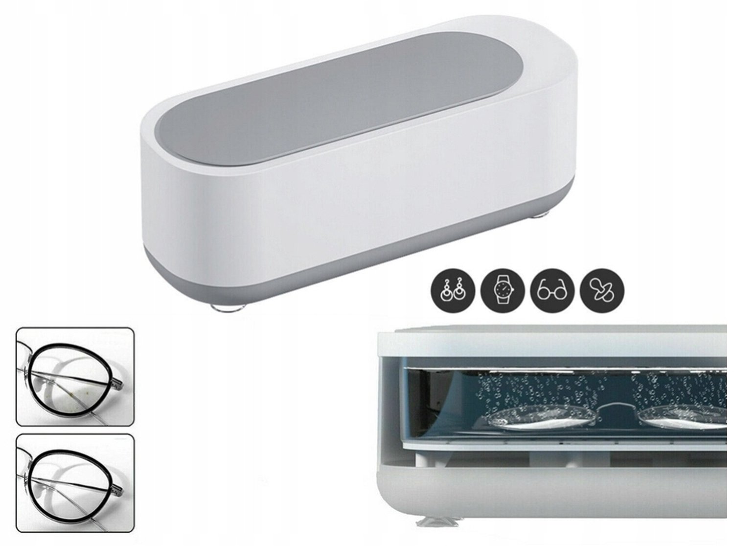 ilso portable ultrasoonreiniger- ultrasone brillenreiniger - sieraden - juwelen cleaner - inclusief batterijen